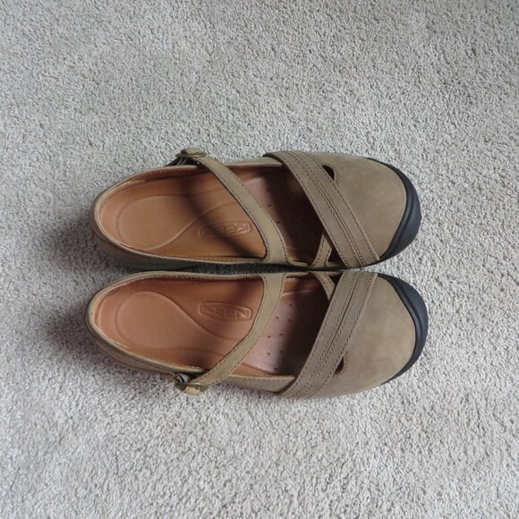 NWB KEEN Presidio Ii Mary Jane Shoes Womens 7.5 Cross Strap Flats Brown Leather - Picture 7 of 12